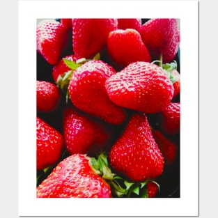 Juicy Red Strawberries Retro Aesthetic Photography Artwork Posters and Art